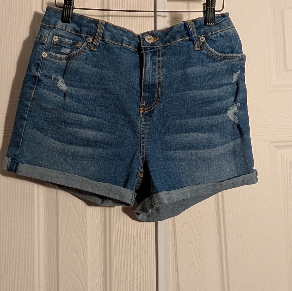 Love Tree Blue Distressed Jean Shorts